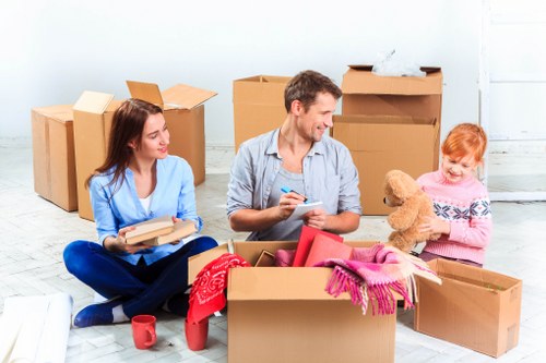 Packed household items ready for a local move in St Margarets