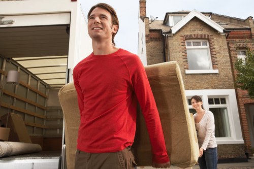 A removals van outside a St Margarets-style residential street with careful loading